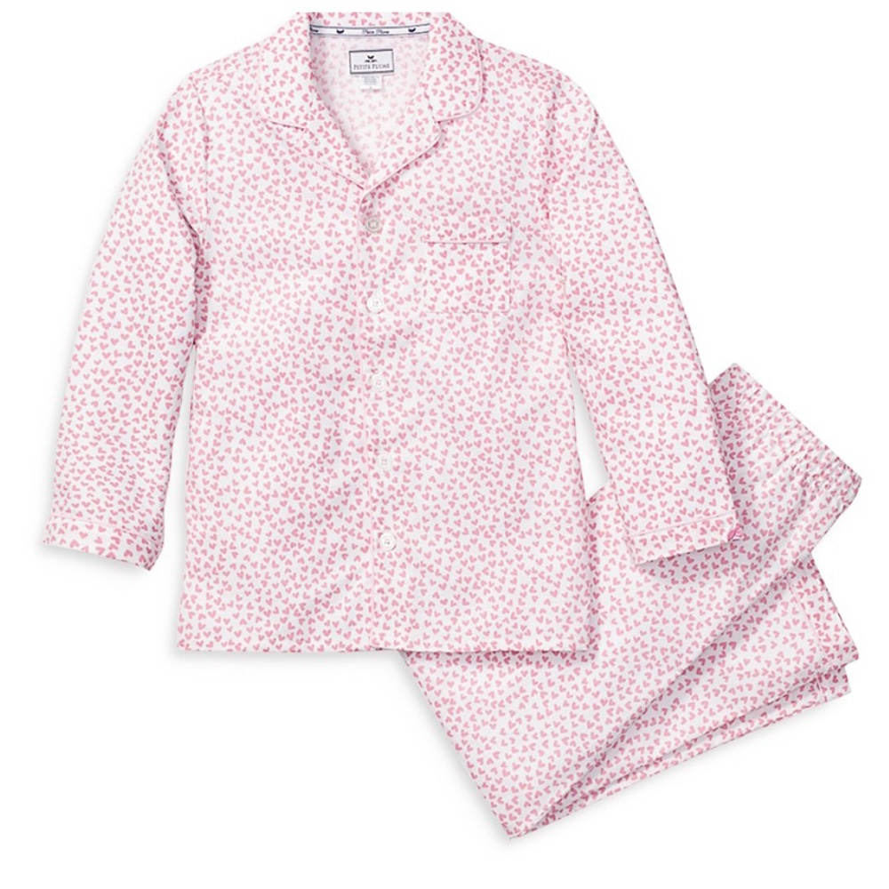 Petite Plume Kids - Pink Heart Palmier Sweethearts Pajama Set